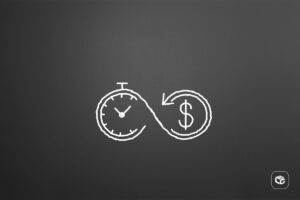 Precatório: símbolo de relógio e cifrão em infinito
